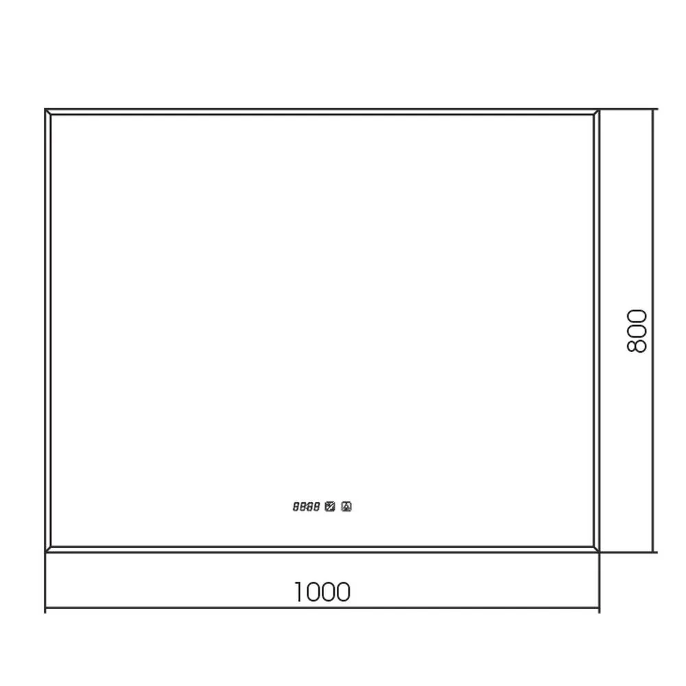 Зеркало Silver Mirrors Алмина 1000х800 - 3 (двойной подогрев, часы, сенсорный выключатель)
