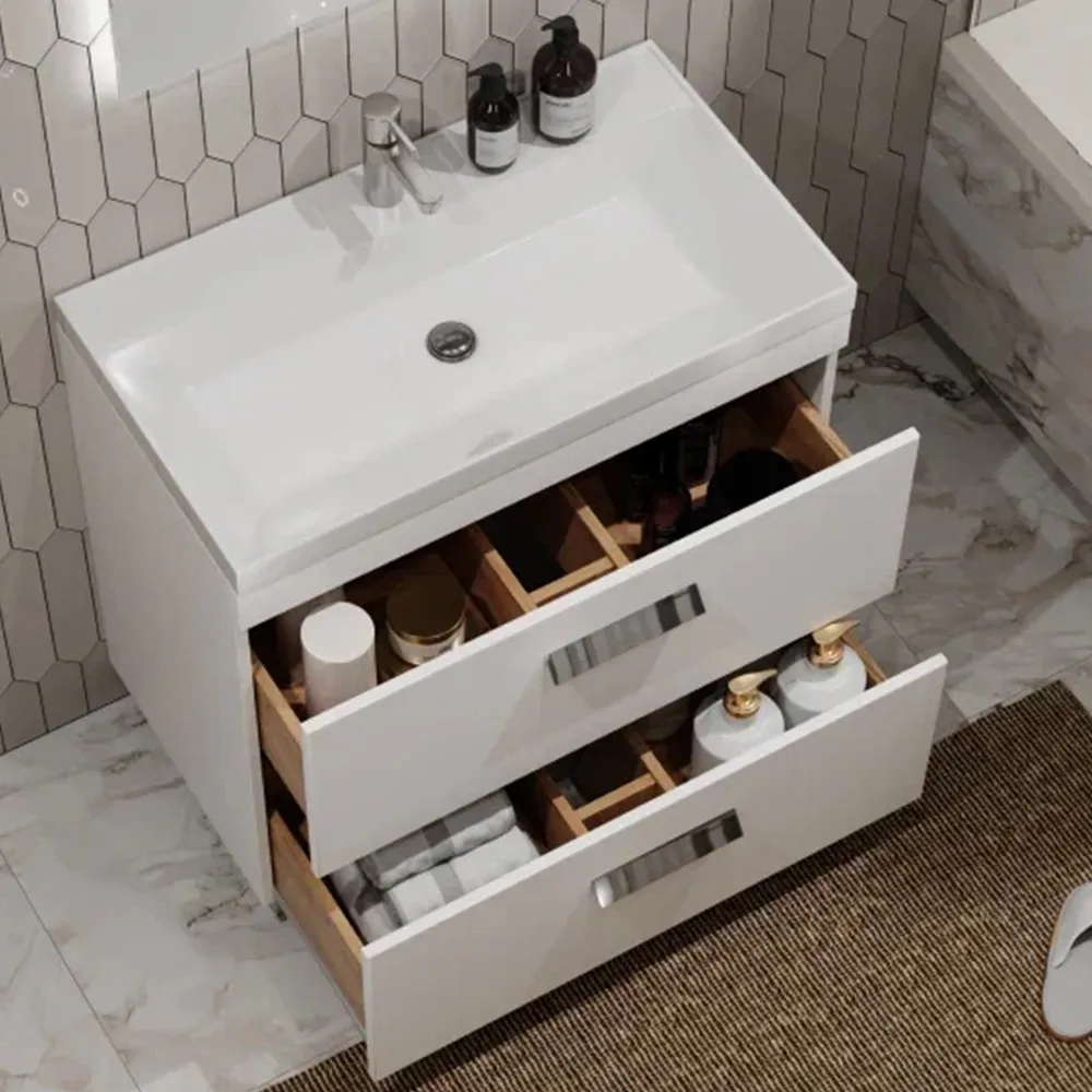 Тумба с раковиной напольная Velvex Orlando tn.ORL.CLA.80.2Y белый матовый, 80 см