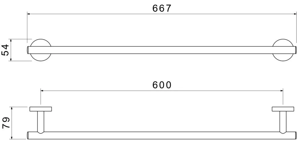 AQ4214MB ОБЕРОН полотенцедержатель 600 мм, матовый черный