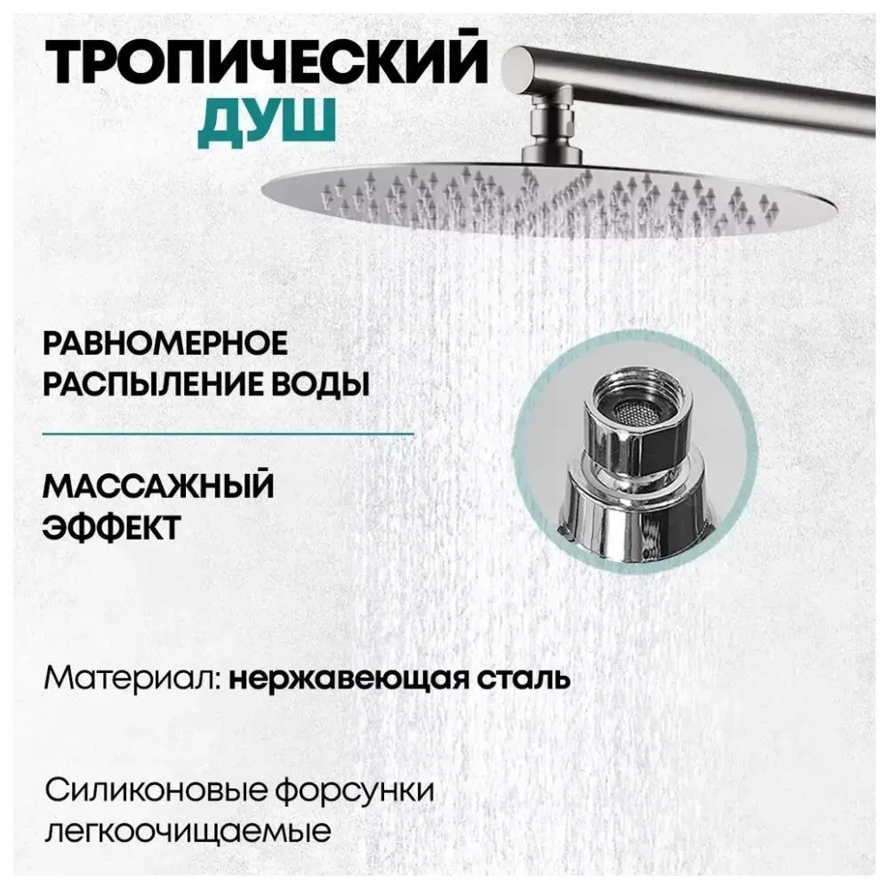 Душевая система встраиваемая Grocenberg GB5001NK, никель