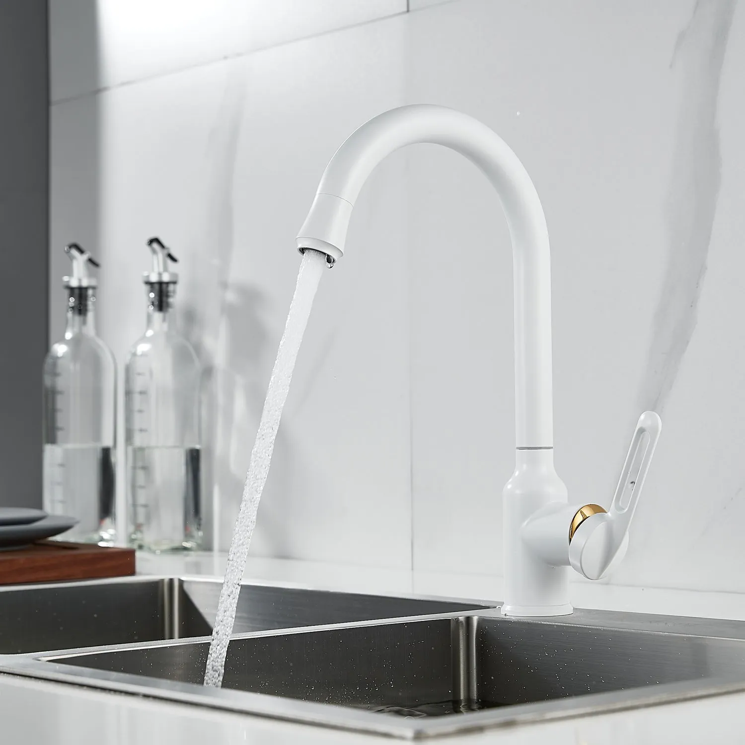 Смеситель для кухни Raffine F103C, белый