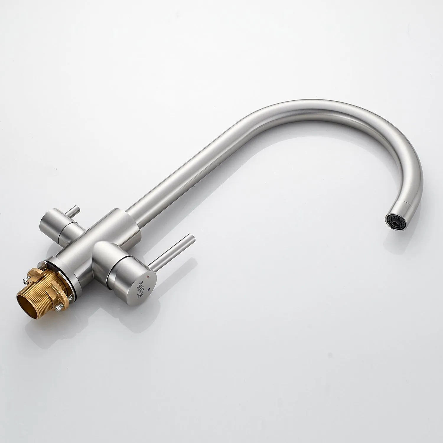 Смеситель для кухни с подключением фильтра воды Raffine F108L, сатин