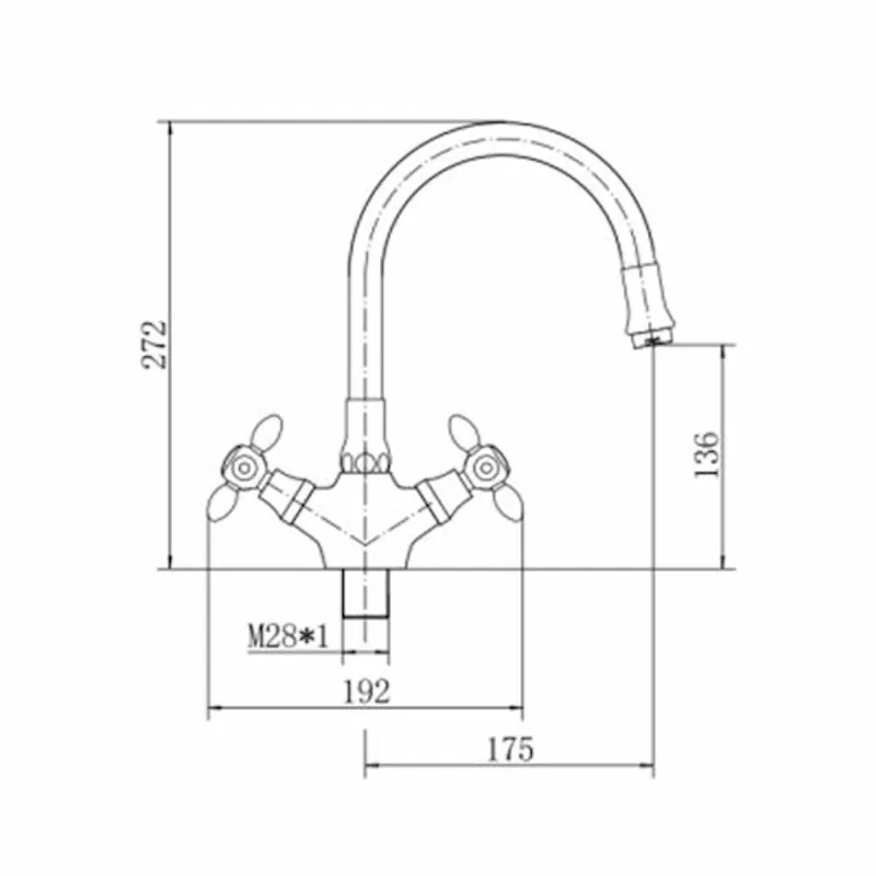 Смеситель для кухни с гибким изливом FASHUN A4419-B7268, хром/красный