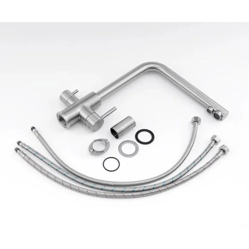 Смеситель для кухни с подключением фильтра Knotlor SS-08, сатин