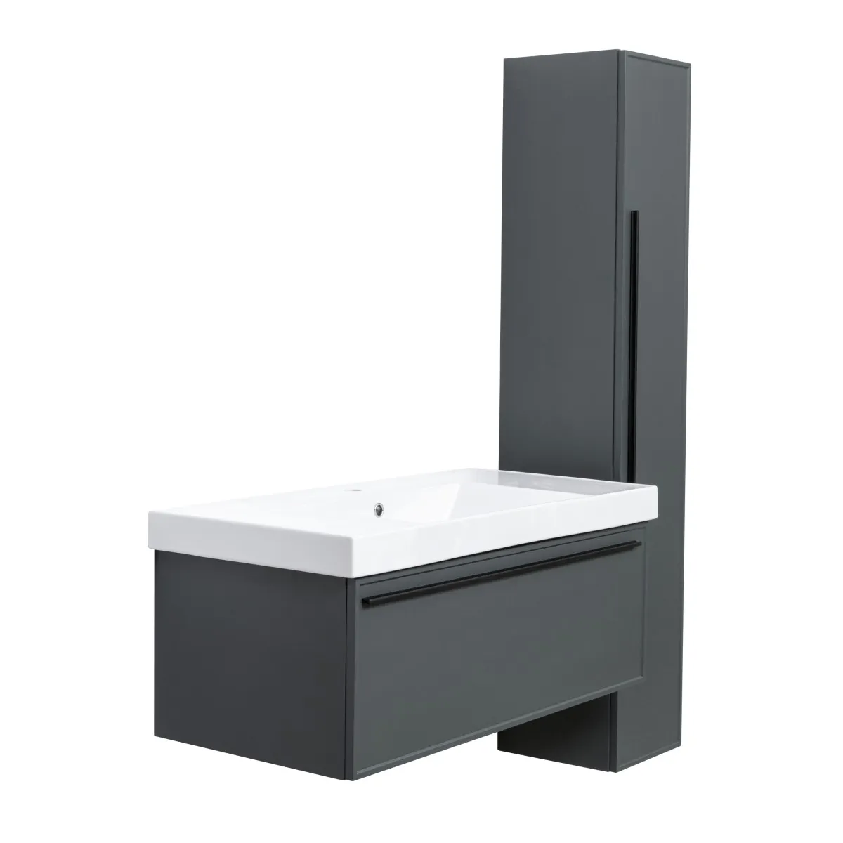 Тумба под раковину подвесная La Fenice Elba FNC-01-ELB-G-100, серо-зеленая