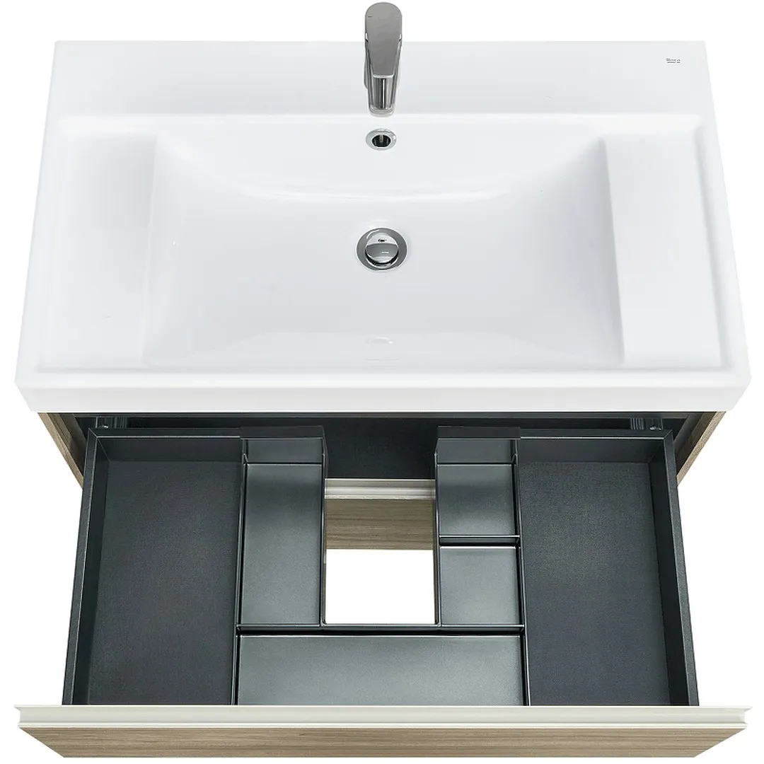 857630511 Roca ONA модуль для раковины 800 мм, 785x450x565 мм, с 2 ящиками, темный вяз