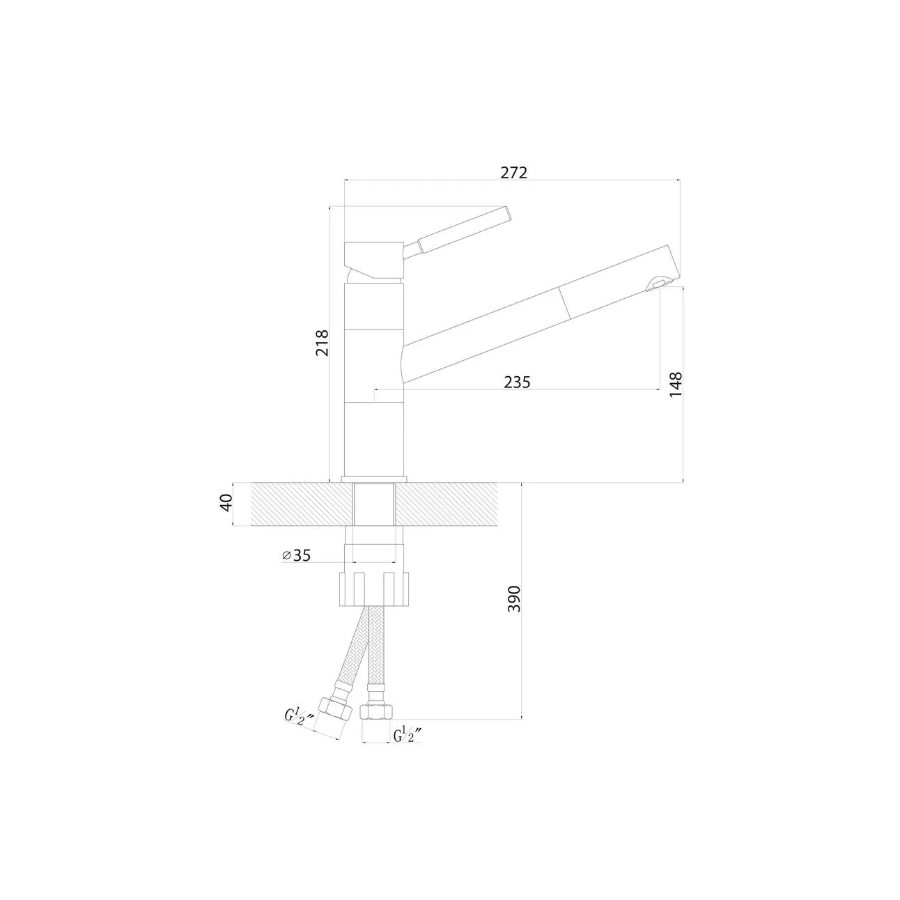 Смеситель для кухни Florentina ФИТА 313.18L.1223.307, серый шёлк