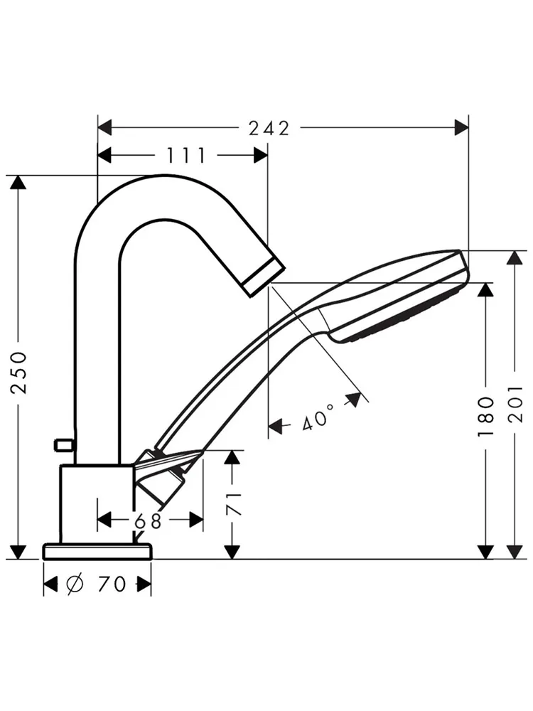 71310000S Set HG Logis смеситель для ванны на на 3 отверстия (71310000+13437180)