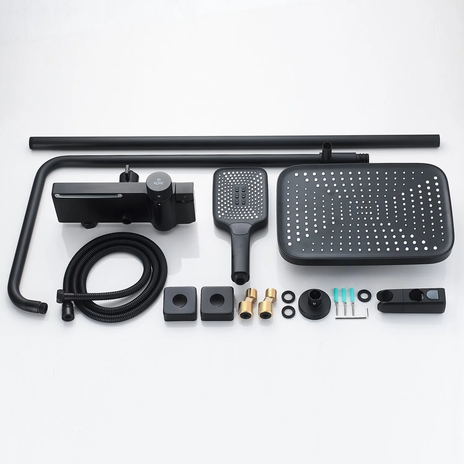 Душевая система с термостатом Rose R1896H-6, черный