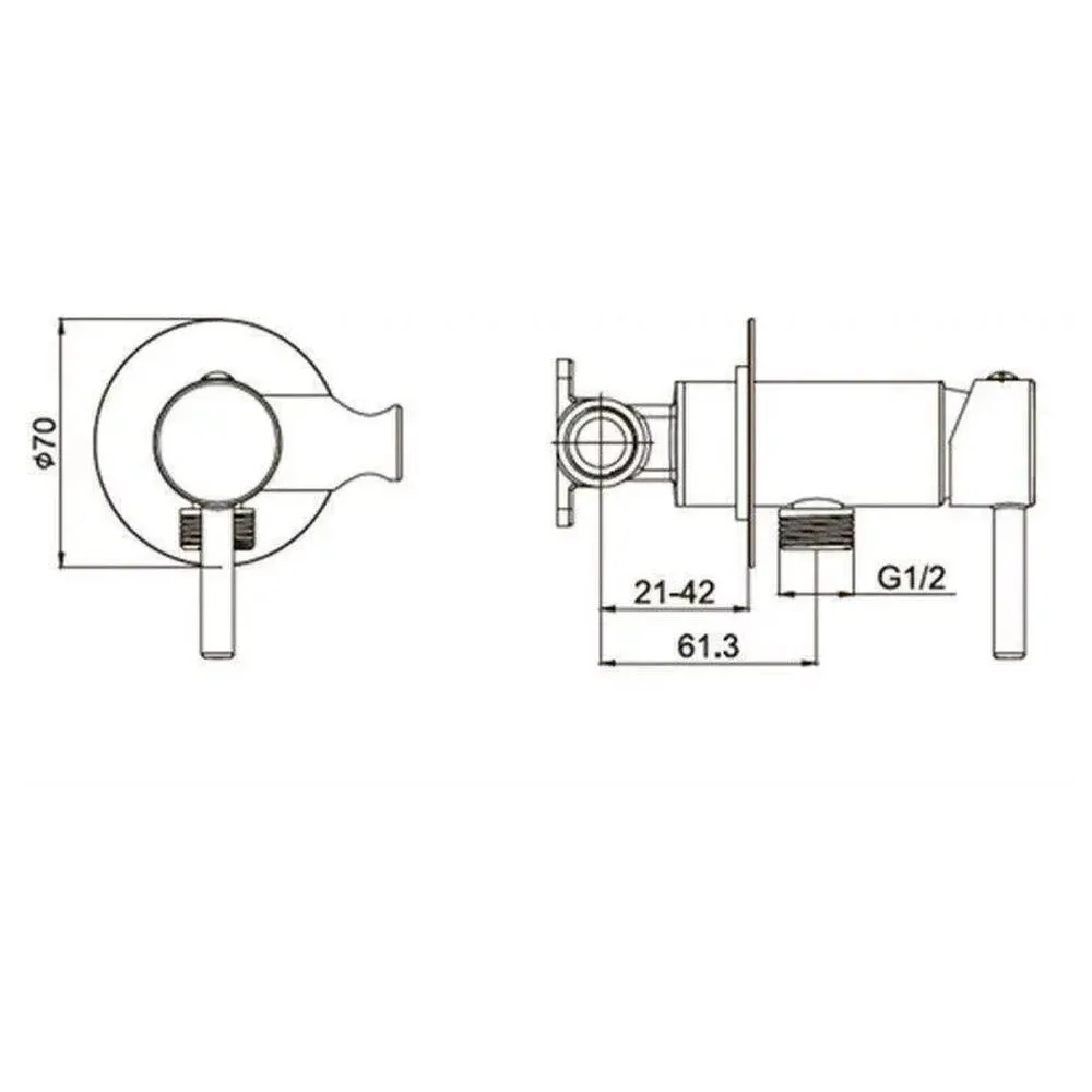 Гигиенический душ со смесителем встраиваемый Grocenberg GB001NK, никель