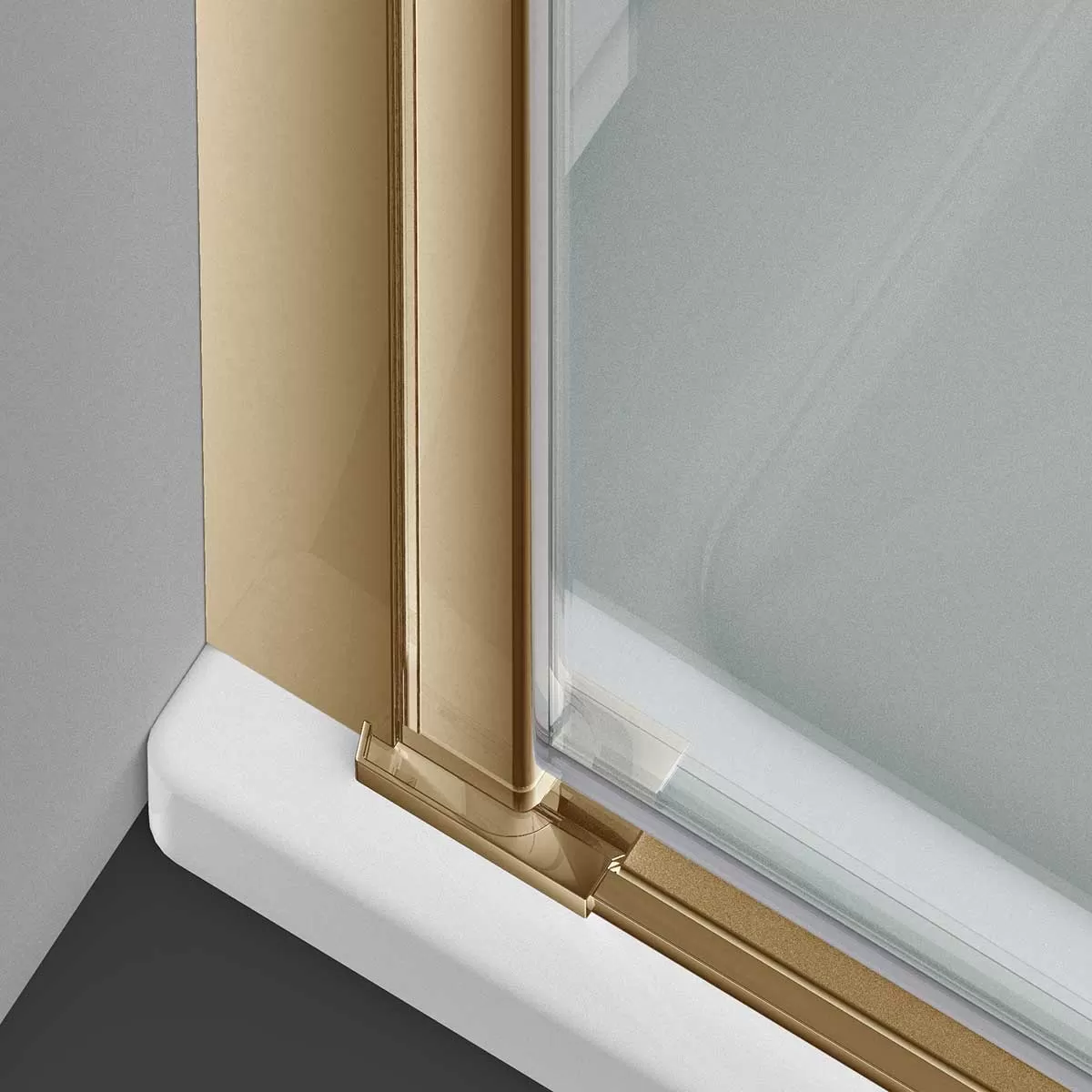 Душевая дверь Vincea Alpha (VDP-3AL800CLG) 800х1950 мм, брашированное золото, стекло прозрачное