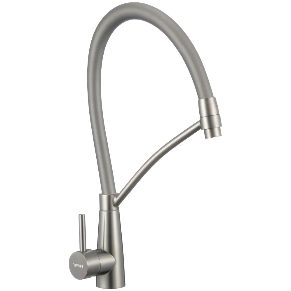 Смеситель для кухни с гибким изливом Fmark FS8255L-05, сатин