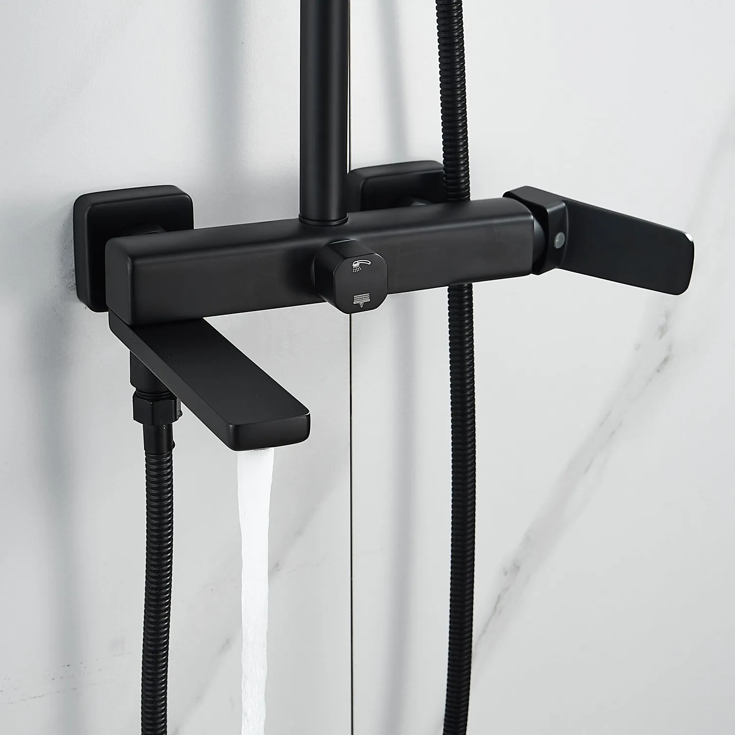 Душевая система Shevanik S9936H, черный