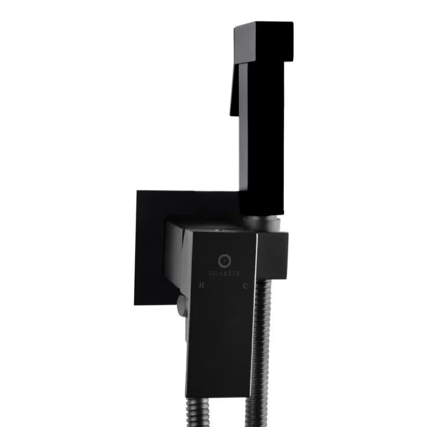 Гигиенический душ со смесителем встраиваемый FILARETE Fing FL101BL, черный