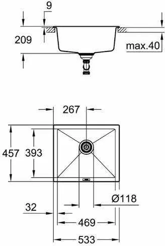 Мойка кухонная Grohe K700U 31654AP0