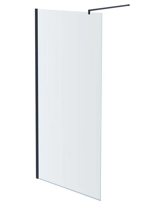 AQ WIW 08020GM Душевая перегородка Walk in с держателем 800x2000 профиль оружейная сталь, стекло прозрачное