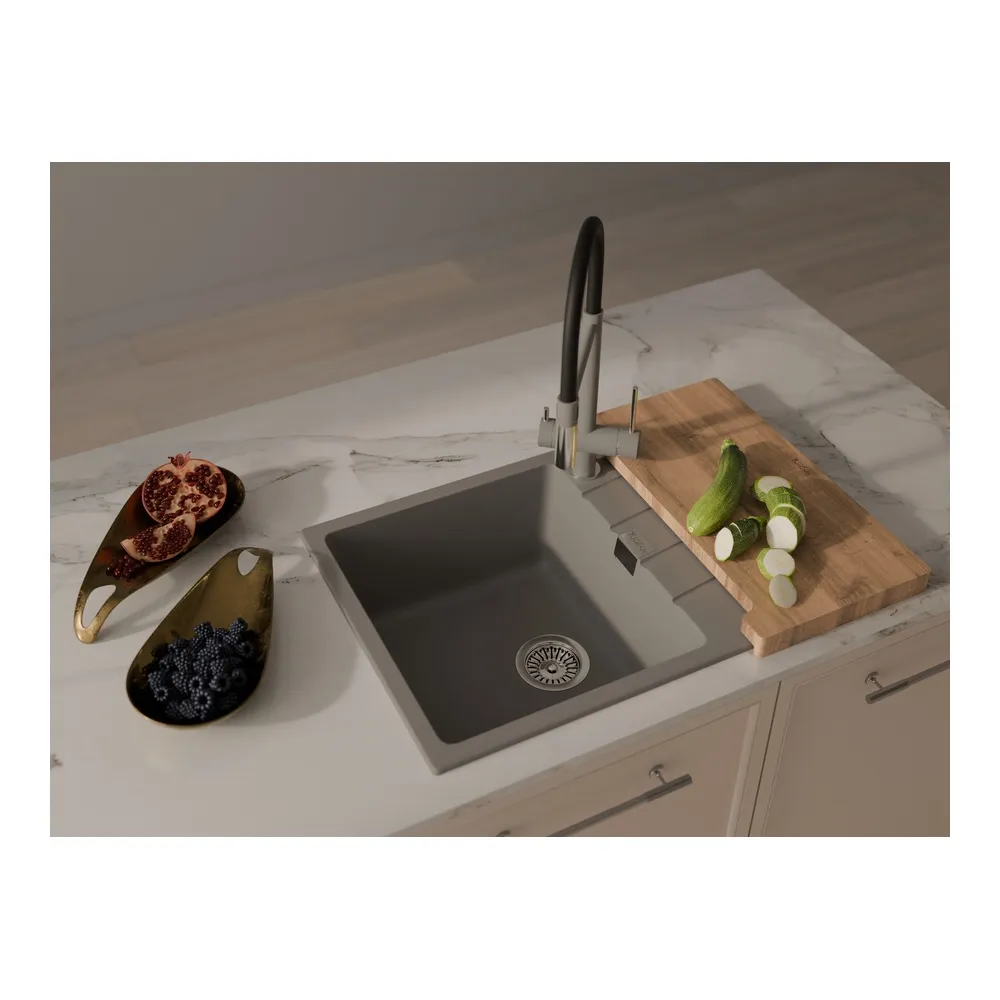 Кухонная мойка Rivelato RAUM RM-78, серый металлик