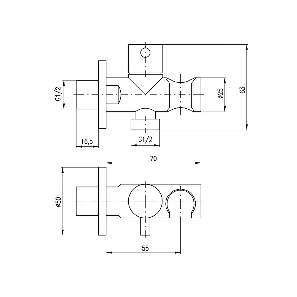 Гигиенический душ без смесителя Rav Slezak SK0056/1, хром