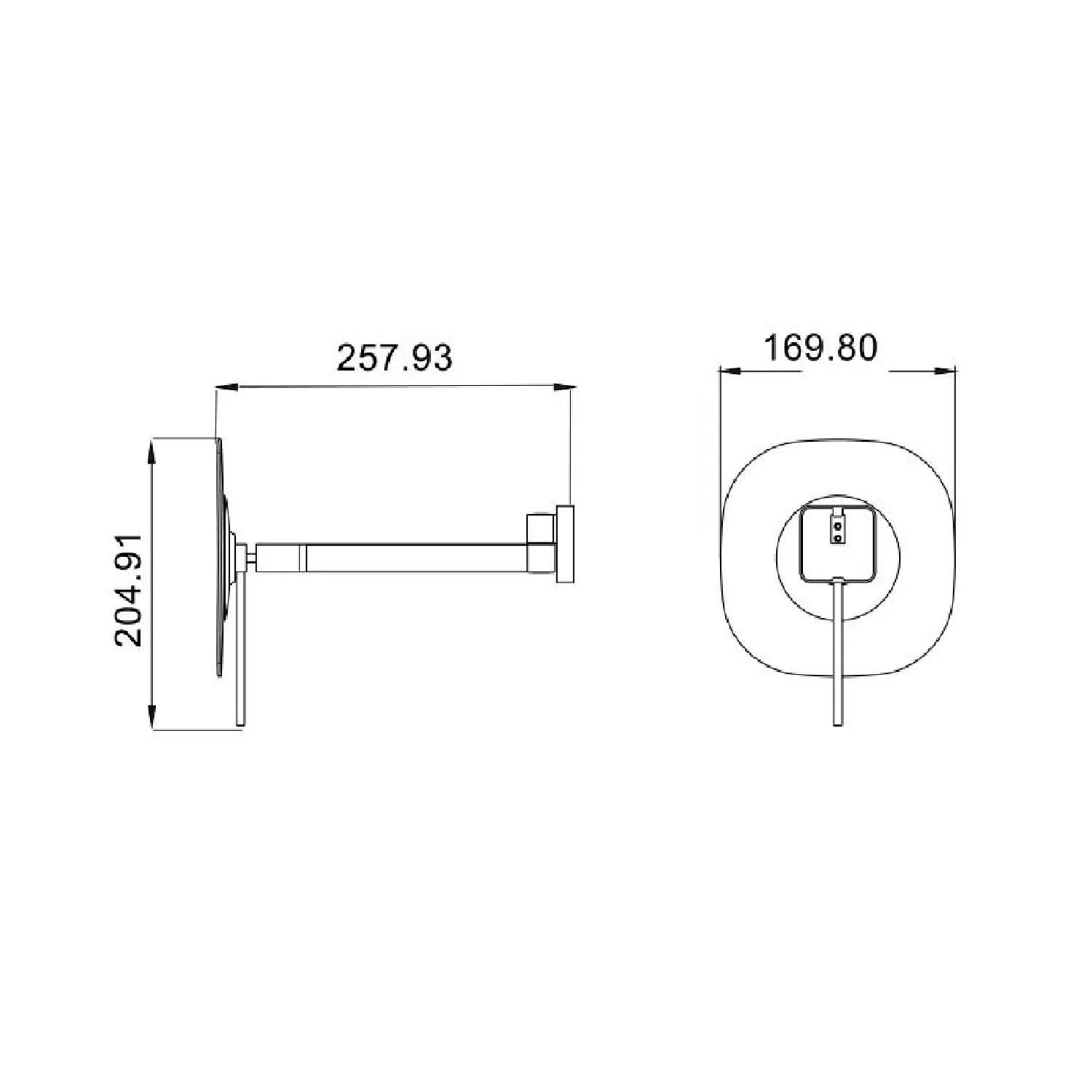Зеркало настенное с увеличением 5х JAVA S-M114LB