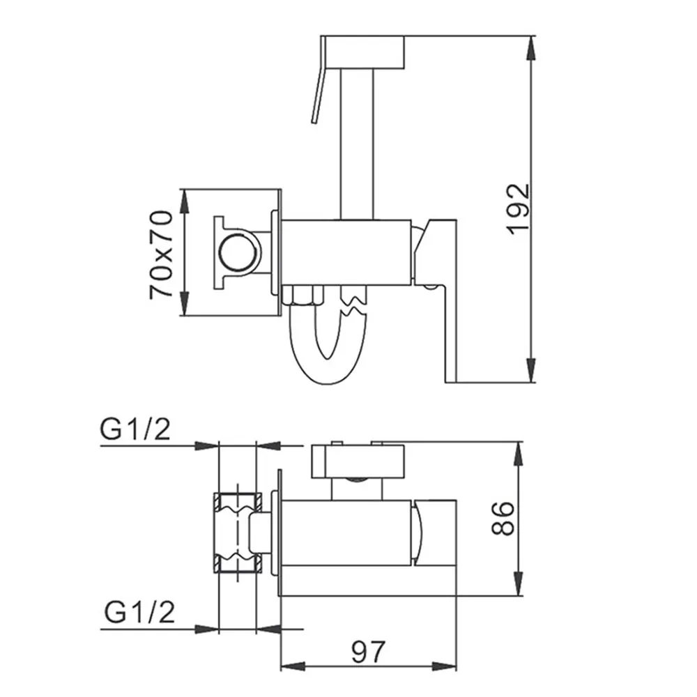 Гигиенический душ со смесителем FRAP F7506-6, черный