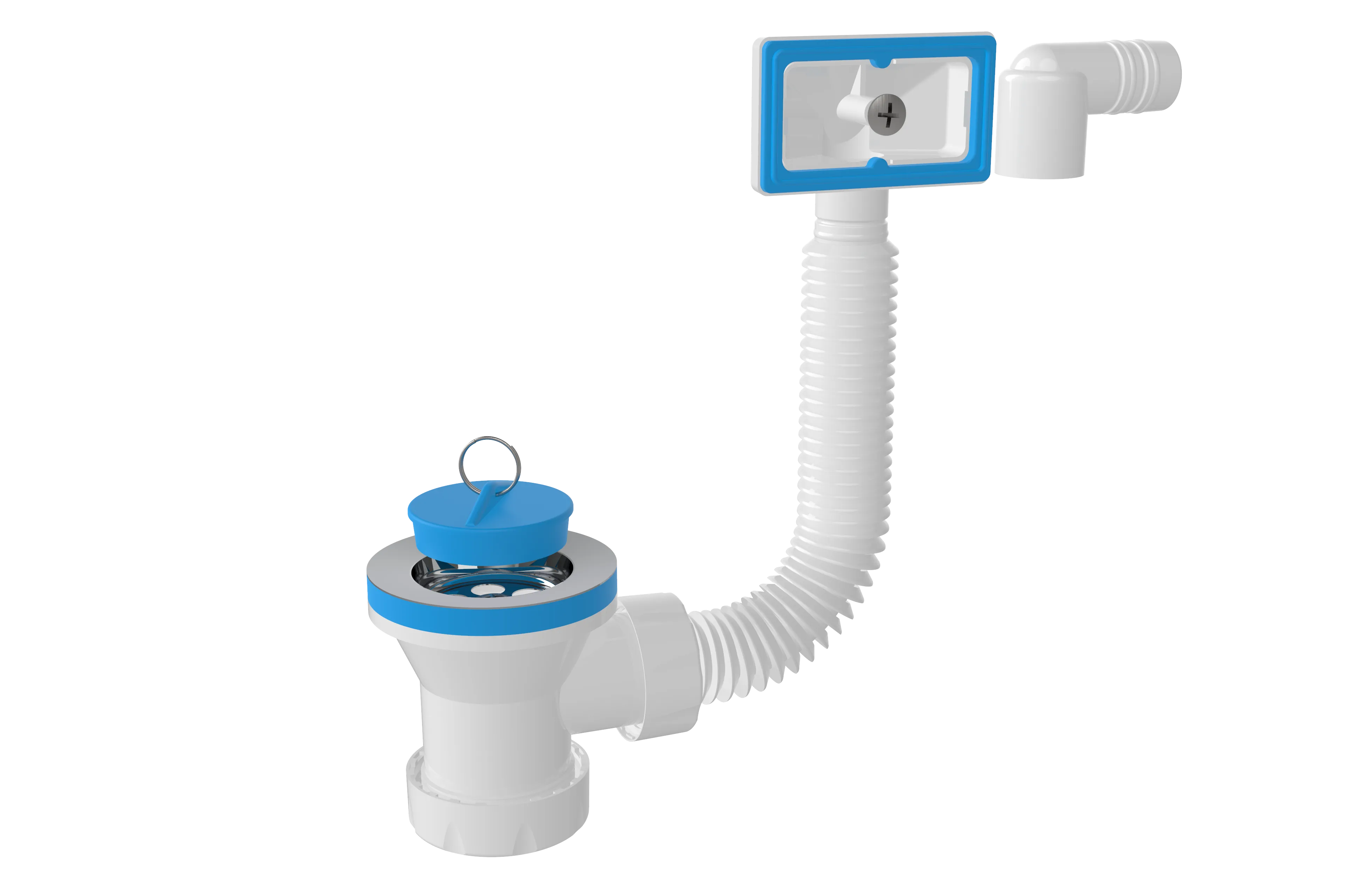 Выпуск NOVA для сифона 70мм, c переливом, 1 1/2, винт 65мм (7004)