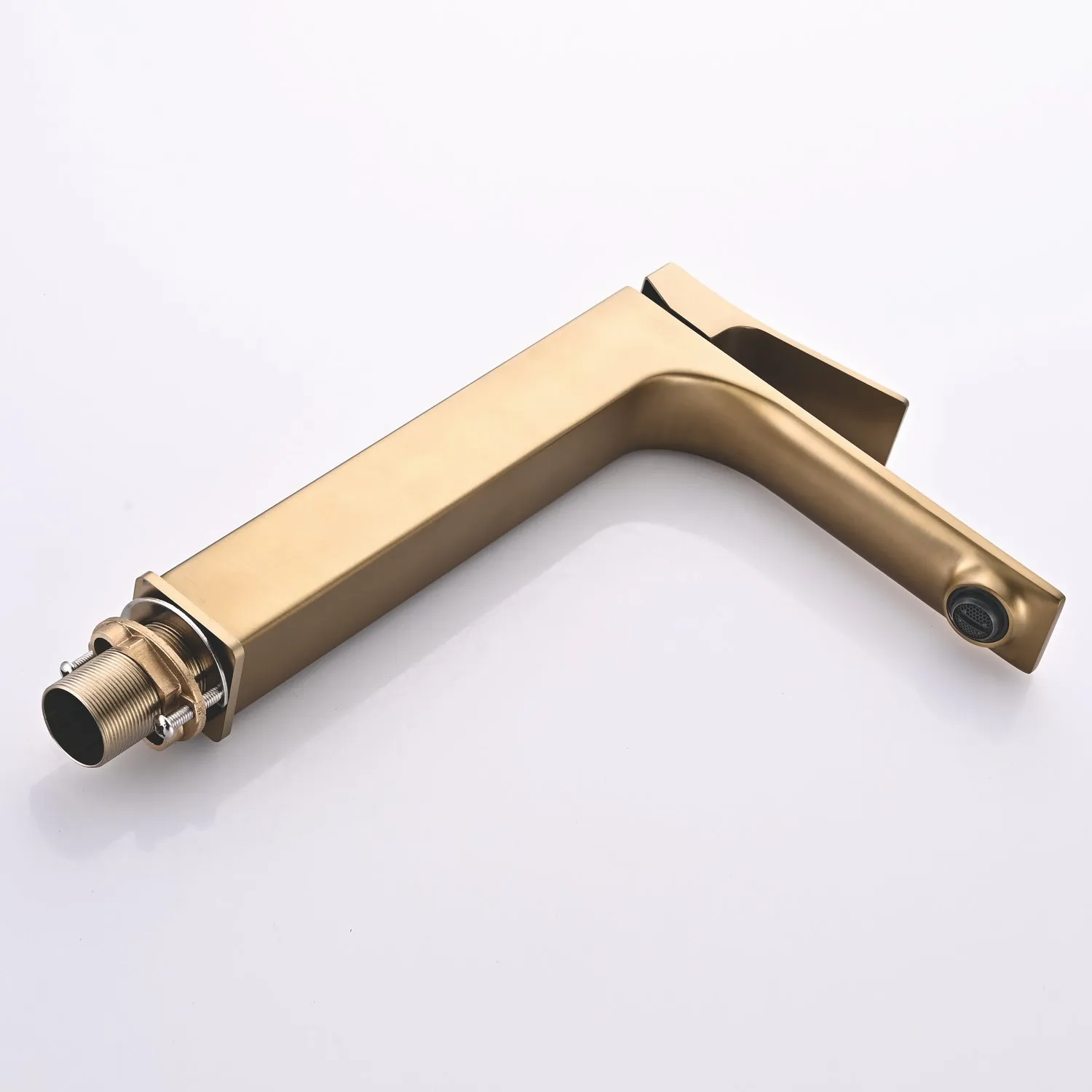 Смеситель для раковины высокий Shevanik S6111G, золотой сатин