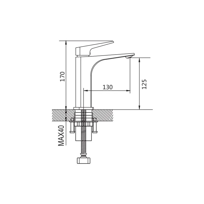 Смеситель для раковины Shevanik S4201H, черный