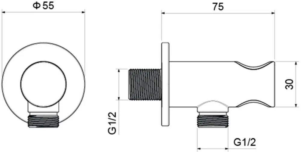Шланговое подсоединение AQUATEK, с держателем, хром AQ2464CR