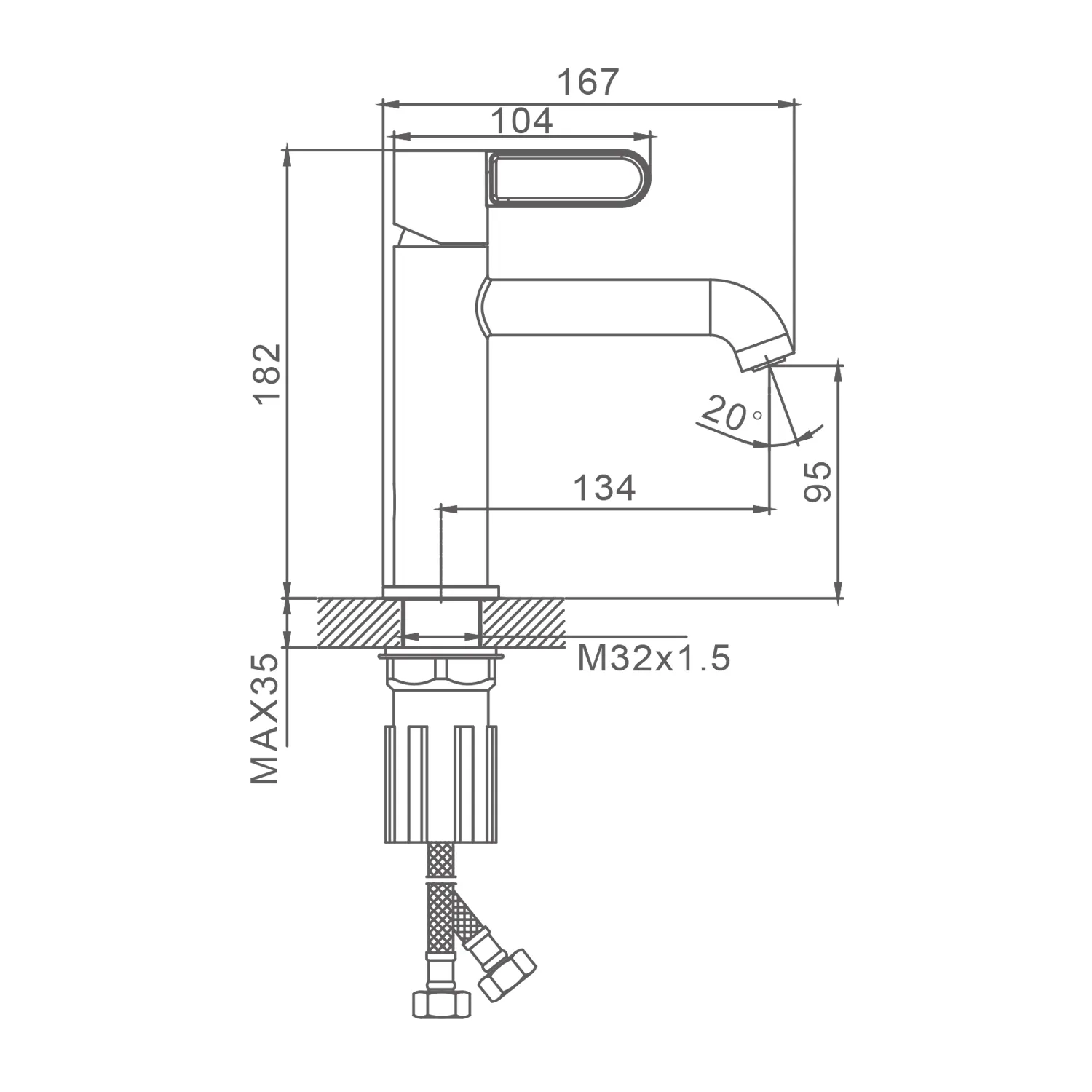 Смеситель Splenka S03.10 для раковины монолитный, хром
