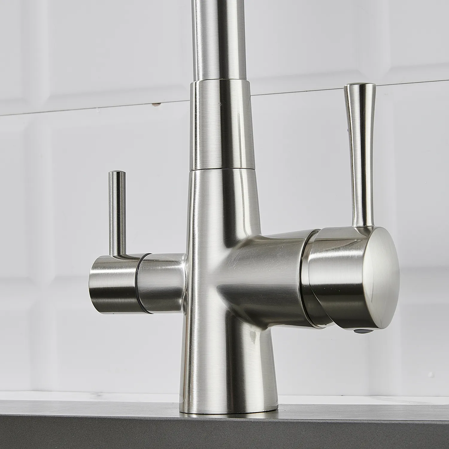 Смеситель для кухни с подключением фильтра Shevanik S528L, сатин