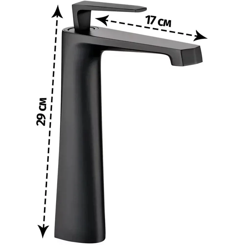 Смеситель для раковины высокий Grocenberg GB3025BL, черный