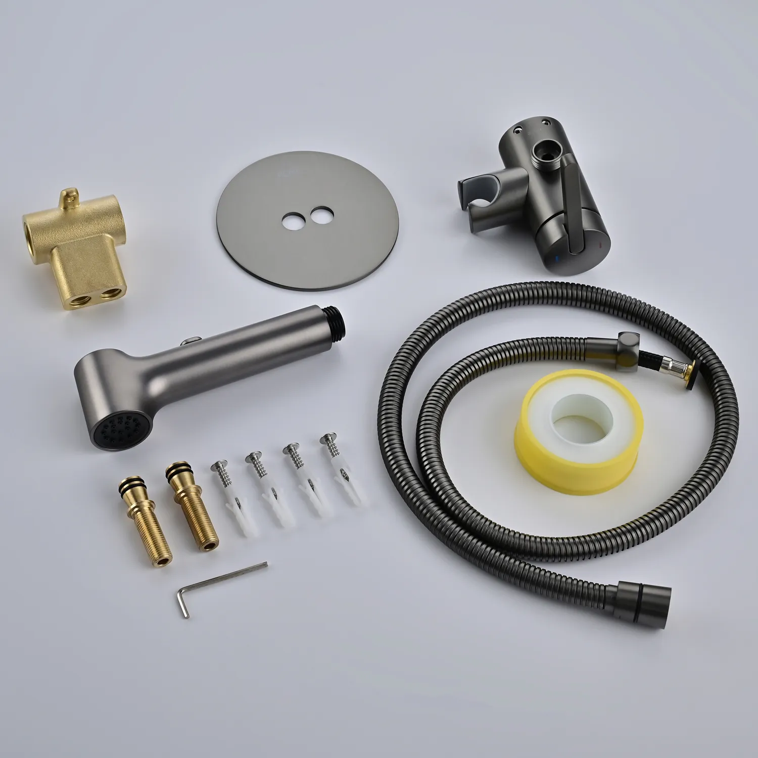 Гигиенический душ со смесителем Rose R235T, оружейная сталь