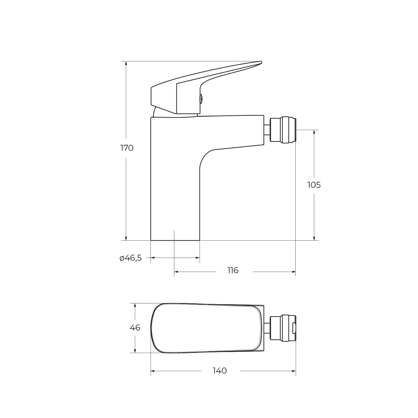 Смеситель для биде BelBagno Due, хром (DUE-BD-CRM-W0)