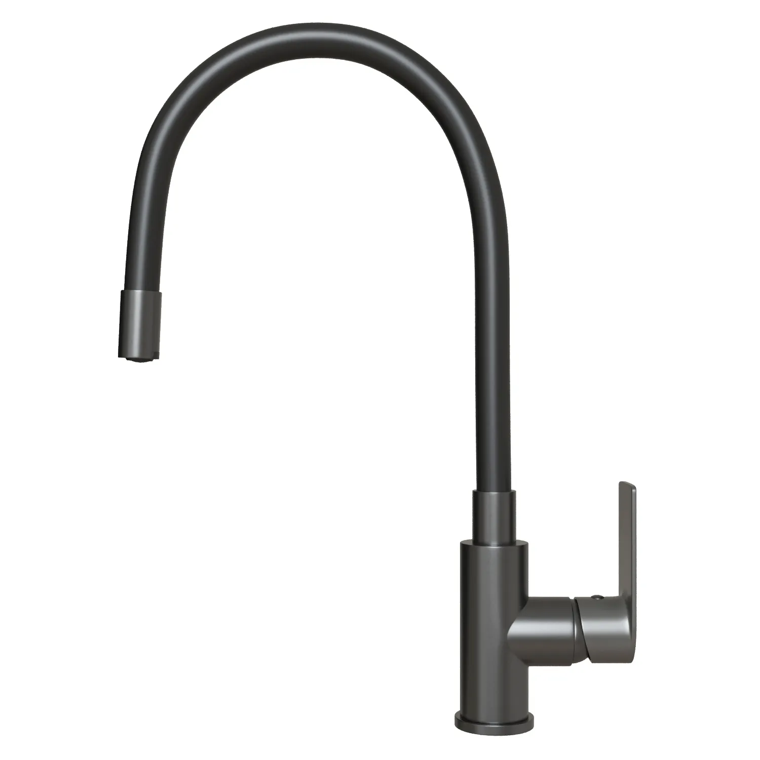 Смеситель для кухни 35к MIXLINE МЛ33-098Г(ML33-098GR) "Сити" гибкий излив боковая ручка б/отв ГРАФИТ (556597)