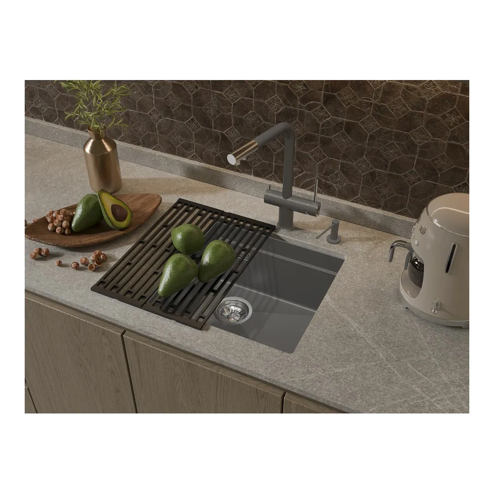 Дозатор для кухонной мойки Rivelato 24008, серый металлик