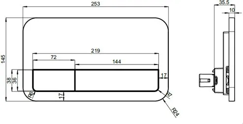 Смывная клавиша Villeroy & Boch ViConnect (92249069) (хром матовый)