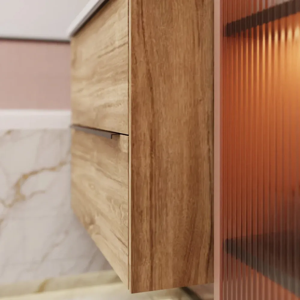 Тумба под раковину подвесная La Fenice Tesoro FNC-01-TES-DKK-80-2, коричневый