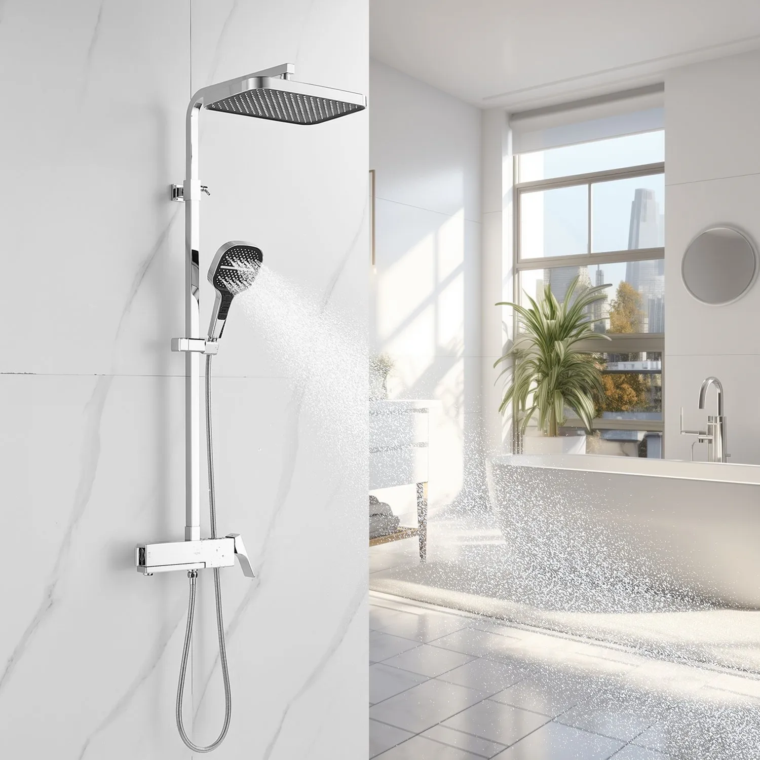 Душевая система Rose R1056, хром