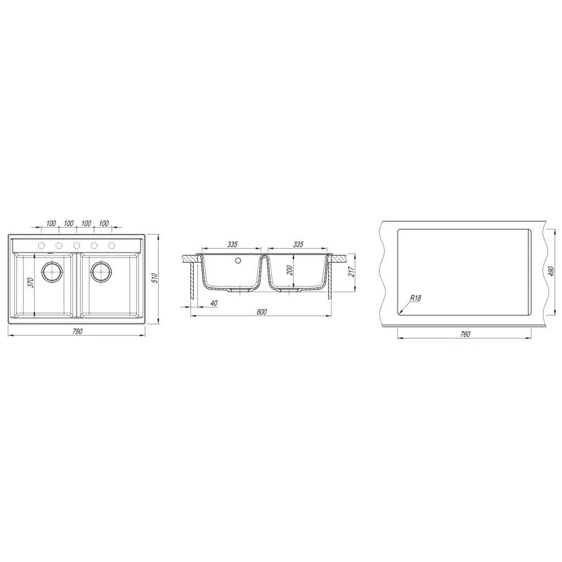 Кухонная мойка Dr. Gans АСТРА 25.060.E0780.408, серый