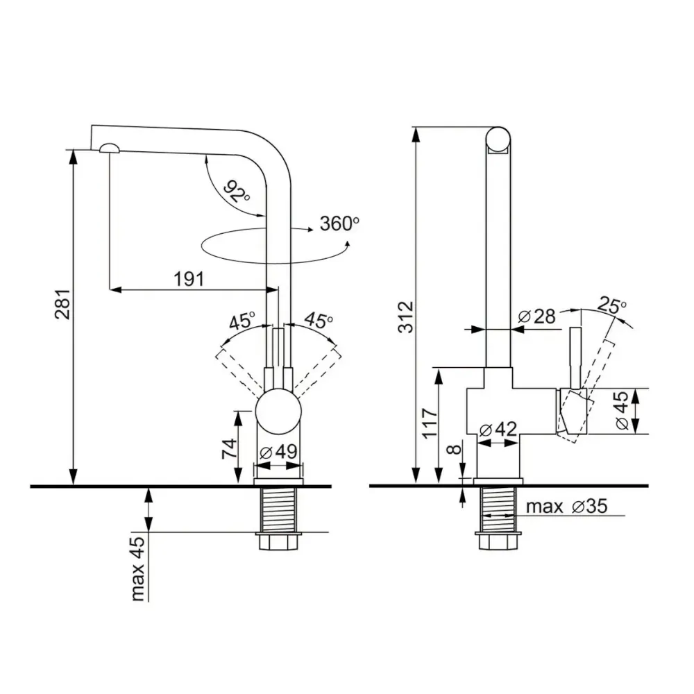 Cмеситель ULGRAN Quartz UQ-022-10, песок