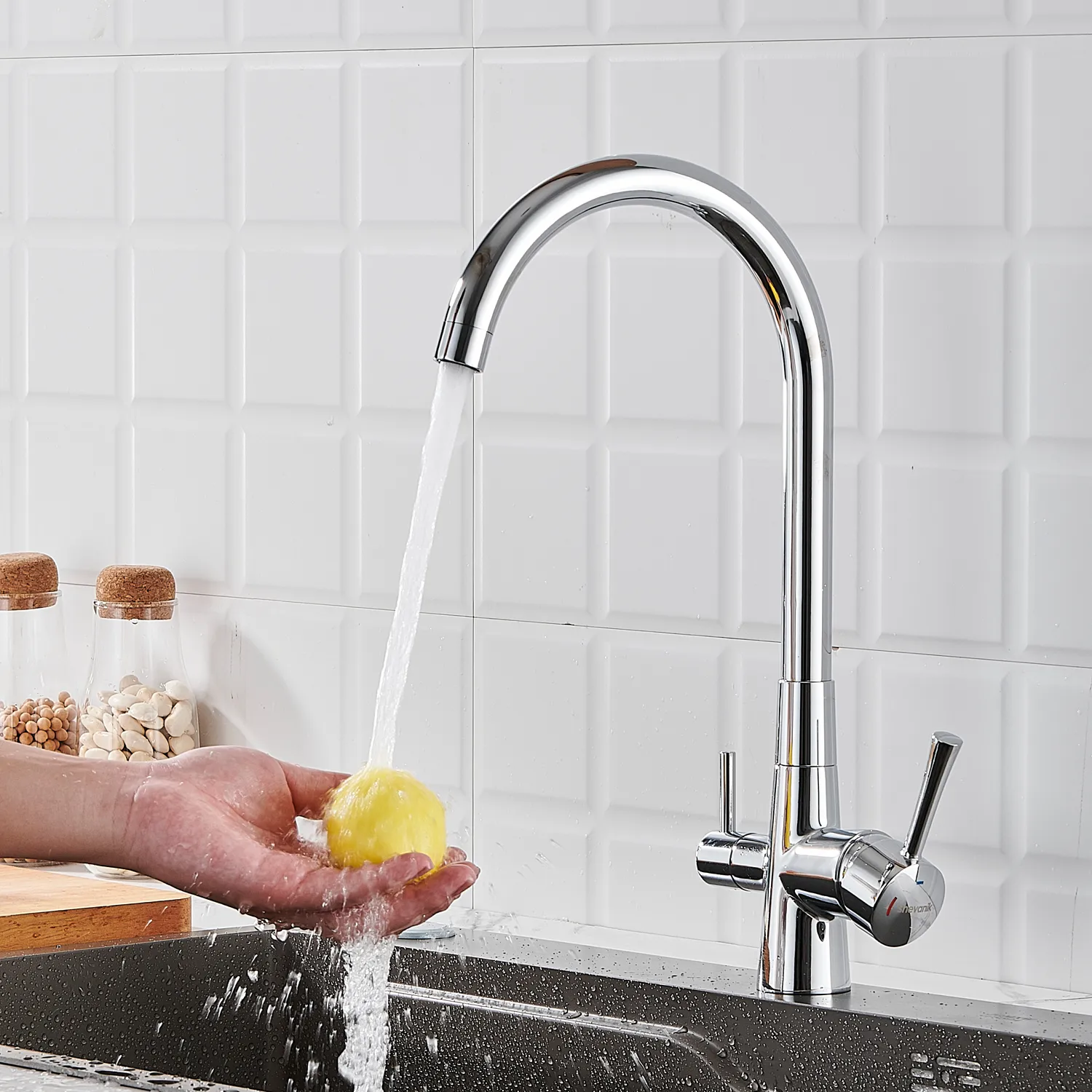 Смеситель для кухни с подключением фильтра Shevanik S428, хром