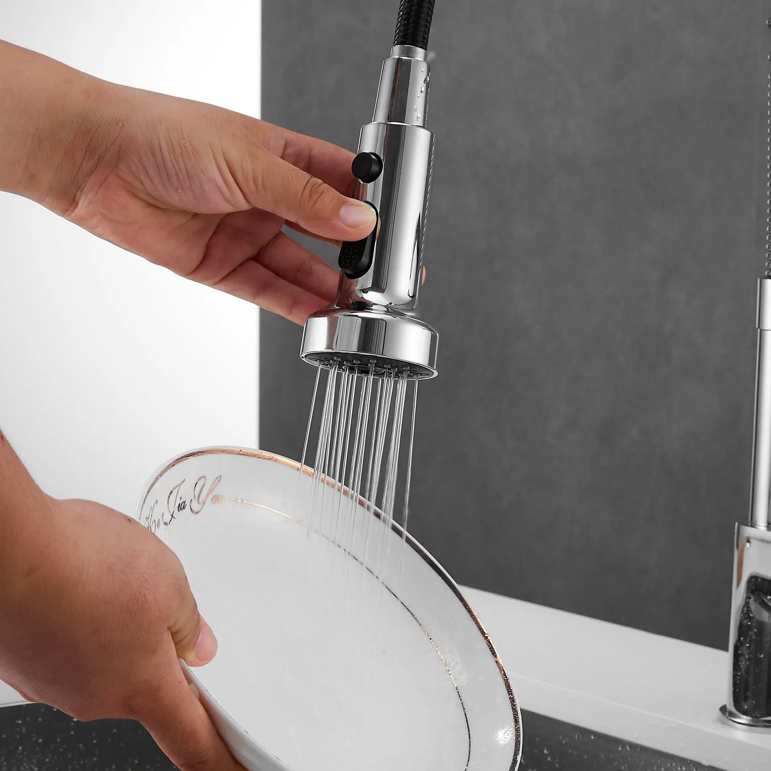 Смеситель для кухни с гибким изливом Shevanik S963, хром