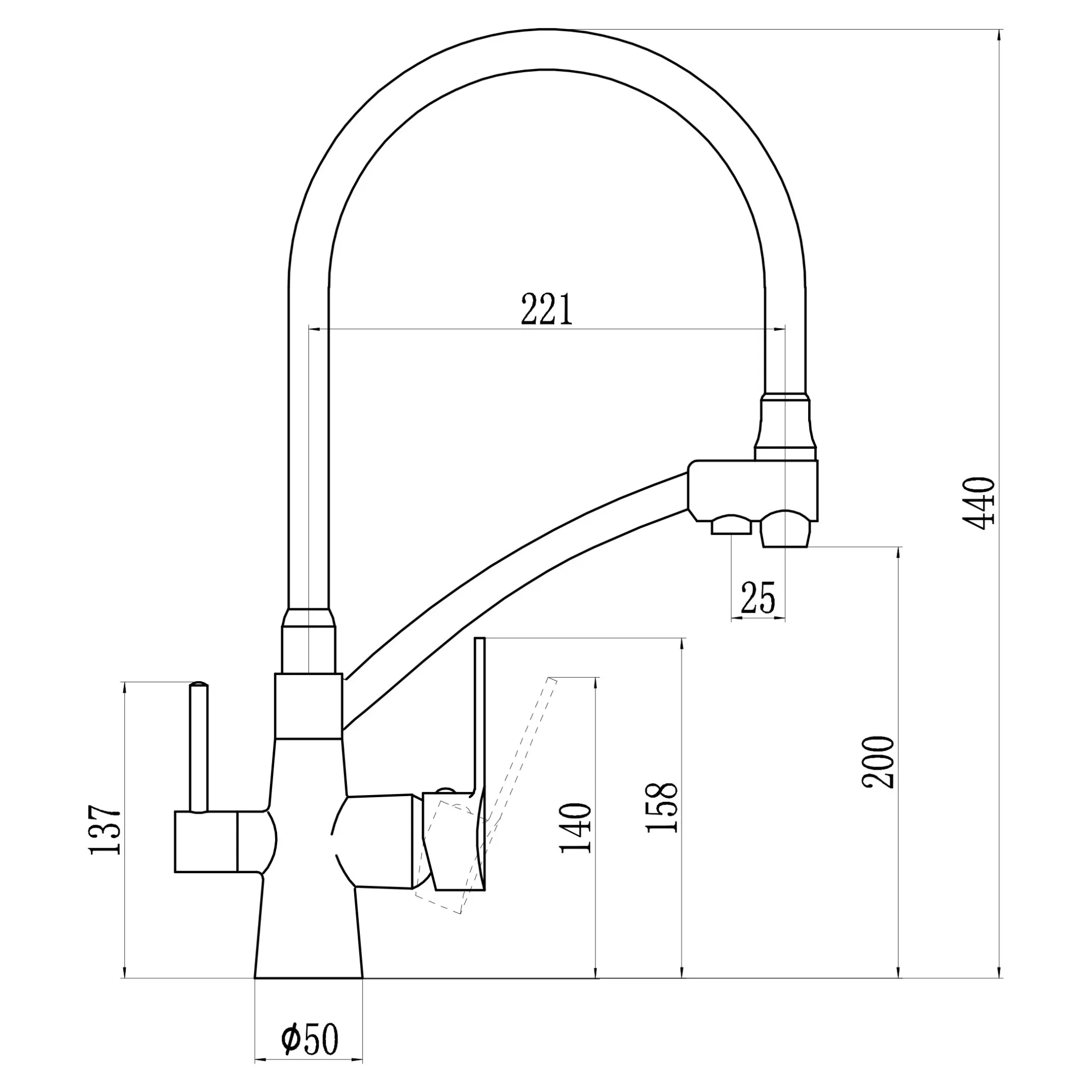 Смеситель для кухонной мойки Savol S-L1805B-12