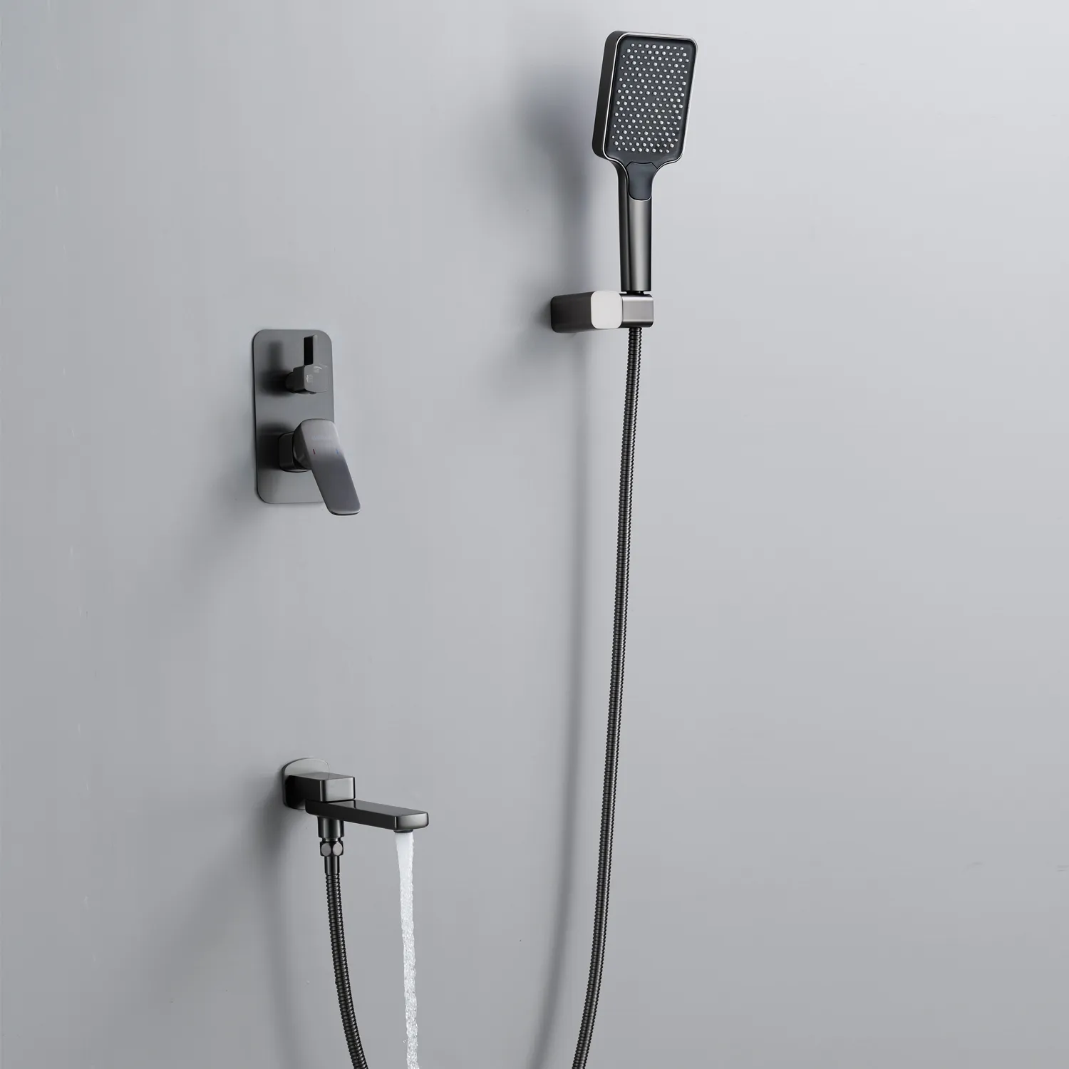 Душевая система встраиваемая Shevanik S9935T, оружейная сталь