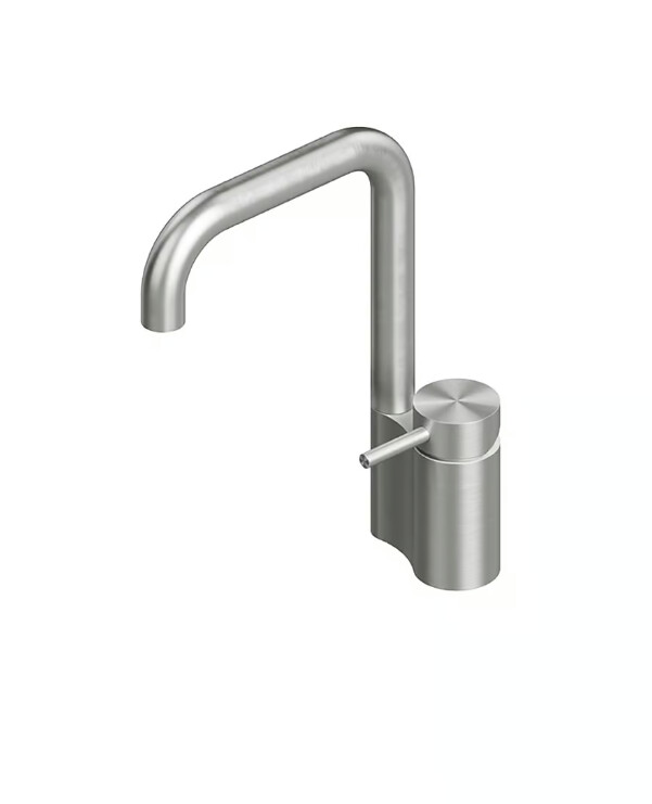 Смеситель для раковины Quadro design Ottavo, сталь брашированная (13 01/CA AS)