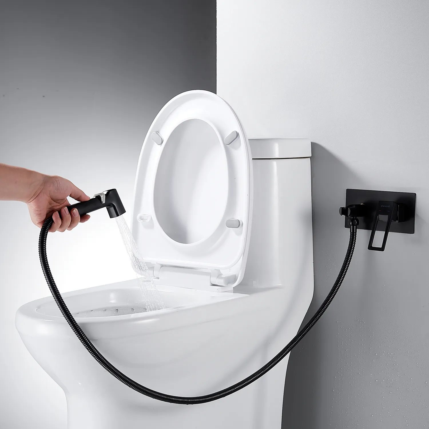 Гигиенический душ со смесителем Shevanik S6805H, черный