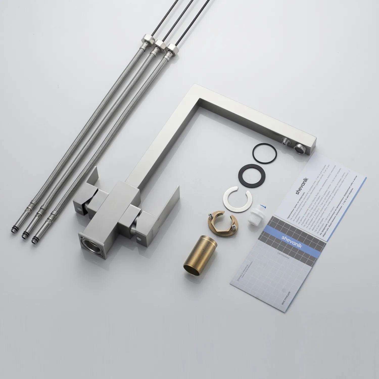 Смеситель для кухни с подключением фильтра Shevanik S148L, сатин