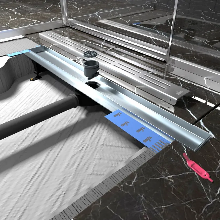 Душевой лоток TIMO Drain Protect 900 с вставкой DG20, сатин (DP20900-DG20900)