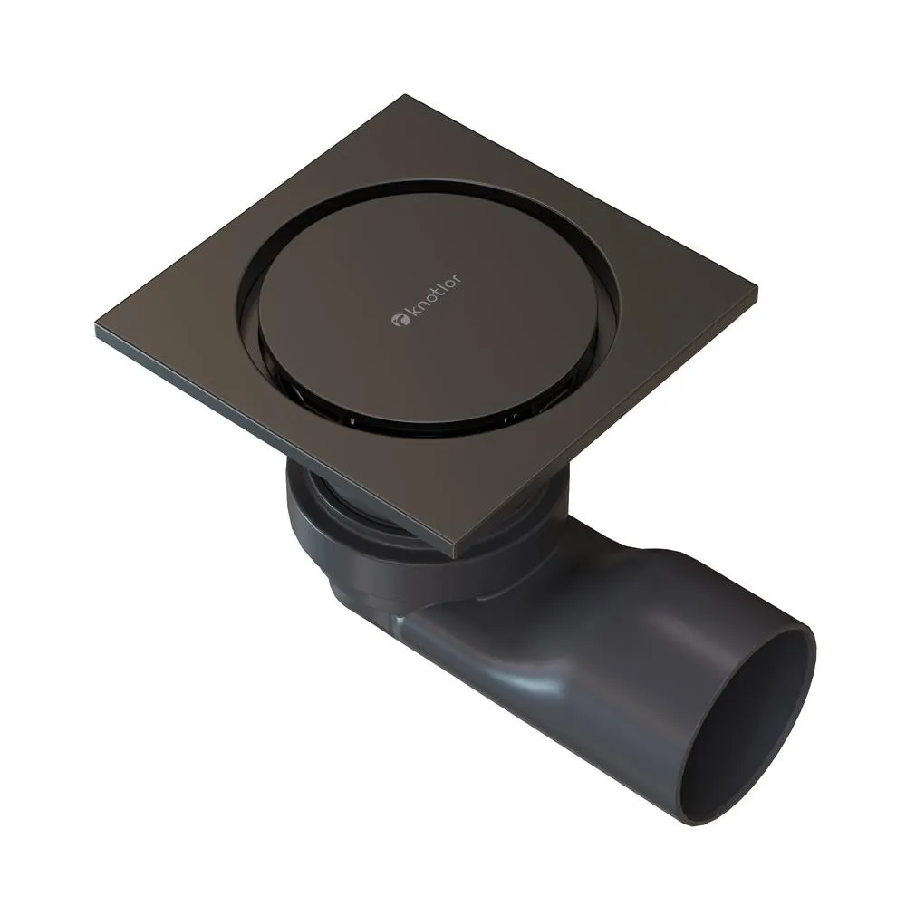 Душевой трап точечный Knotlor SDSC100GM, вороненая сталь