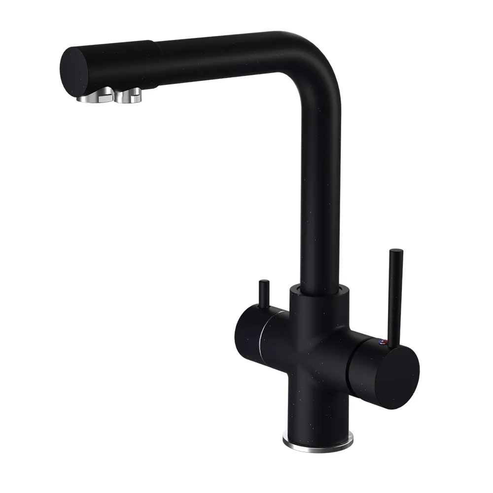 Смеситель для кухни с подключением фильтра GranFestGF-Z-5423, черный